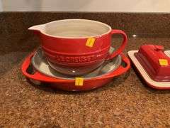 Le Creuset Stoneware Mixing Bowl, Platter, Butter Dishes