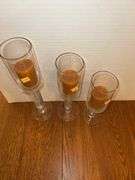 (3) Glass Pedestal Candle Holders