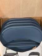 SET OF 4 SAMSONITE CADET BLUE METAL/PADDED SEAT FOLDING CHAIRS **LIKE NEW**
