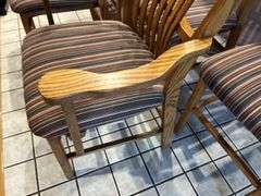 6 Oak Slat Back Dining Chairs