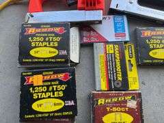 Electric Staple Gun, Stanley Staple Gun, Assortment of Boxes of Staples