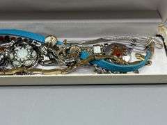 VARIETY OF BEADED NECKLACES, BRACELETS, EARRINGS
