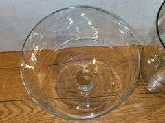 (2) Pedestal Glass Candle Holders
