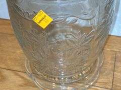 Glass Swan Candy Dish and Glass Floral Dish w/ Lid