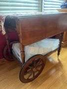 Wooden Rolling Tea Cart