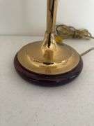 VINTAGE BRASS LAMP WIRH WOODEN BASE