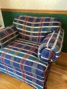 Decorative Plaid Pattern Arm Chair
