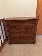 HEAVY SOLID WOOD DRESSER 19”D 35”H 39”W