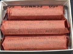 ROLLS OF ALL WHEAT PENNIES (YEARS SORTED AND MARKED ON ROLLS)