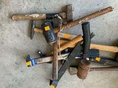Assortment of Hammers, Hatchet, Pry Bars