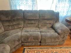 Sectional couch with electric recliners