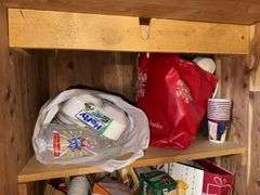 ASSORTMENT OF PAPER PRODUCTS, PLATES, CUPS, NAPKINS, PLASTICWARE