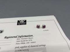 LE VIAN JEWELRY PINK SAPPHIRE & DIAMOND EARRINGS