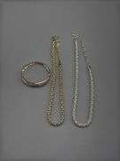 PAIR OF GLORIA VANDERBILT SILVER AND GOLD TONE CRYSTAL MESH CHAIN COLLARS AND WORTHINGTON BRACELET