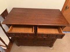 HEAVY SOLID WOOD DRESSER 19”D 35”H 39”W