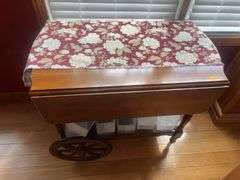 Wooden Rolling Tea Cart