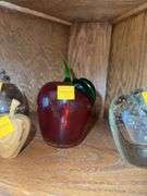 (5) Apples (3 Glass, 1 Ceramic, 1 Wood)