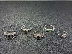 ASSORTED STERLING SILVER RINGS @ APPROX 36 GRAMS COMBINED