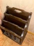 WOOD MAGAZINE RACK AND WALL HANGINGS