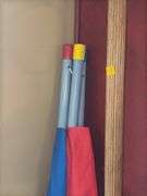 Beach Umbrella and (2) Wooden Curtain Rods