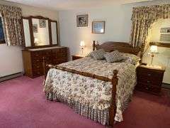 NUT TREE FURNITURE SOLID AMISH BUILT BEDROOM SET WITH QUEEN BED (INCLUDE. MATTRESS, BOX SPRING AND B
