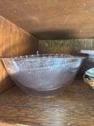CASSEROLE DISH, SERVING BOWLS AND LIDS, LIBBEY ORCHARD BAKING DISHES AND BOWL