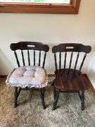 MATCHING PAIR OF WOODEN TABLE CHAIRS