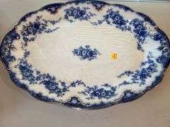 Blue Hand Painted Porcelain Serving Platter