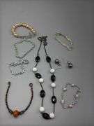 VARIETY OF BEADED NECKLACES EARRINGS AND BRACELETS