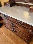 Antique Victorian Marble Top Dresser with Mirror