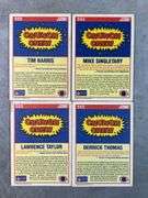 (4) Crunch Crew SCORE Football Cards( Mike Singletary, Tim Harris, Derrick Thomas, Lawrence Taylor)