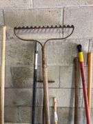 YARD TOOLS: YARD RAKES, GARDEN RAKES, SHOVEL, HOE, BROOMS