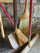 YARD TOOLS: YARD RAKES, GARDEN RAKES, SHOVEL, HOE, BROOMS