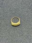 GREEN CLUSTER GEM 14K GOLD RING @ 4 GRAMS