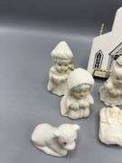 SNOW-BABY STYLE NATIVITY SET AND WOODEN OTTERBEIN U.M. CHURCH COLLECTIBLE
