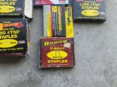 Electric Staple Gun, Stanley Staple Gun, Assortment of Boxes of Staples