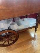 Wooden Rolling Tea Cart