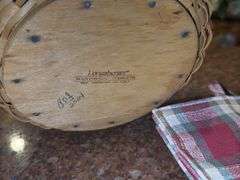 2005 Longaberger Inaugural Basket, Longaberger Easter Basket, and Longaberger Apple Carrying Bag