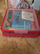 CHILD’S WOODEN FLOOR EASEL, PLAYDOUGH, CHART, ATM, K’NEX