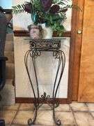 PLANT STAND AND FAUX PLANTS