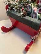 HARRIET RED SLEIGH CHRISTMAS BEAR A D PRE-LIT TREE
