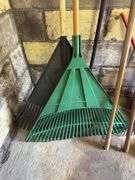 YARD TOOLS: YARD RAKES, GARDEN RAKES, SHOVEL, HOE, BROOMS