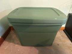 STORAGE TOTES AND 6 GAL STORAGE BINS