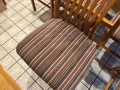 6 Oak Slat Back Dining Chairs