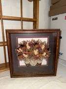 OAK WALL SHELVING/DISPLAY RACK, WOOD AND GLASS WALL ART, WOOD RACK WITH ANIMAL FIGURINES