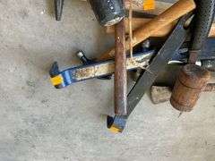 Assortment of Hammers, Hatchet, Pry Bars
