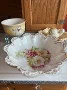 Assorted Glassware and Wooden Bowl