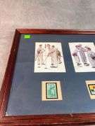 Norman Rockwell Framed Sport Art with Stamps