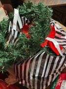 ASSORTMENT OF CHRISTMAS ITEMS: BAGS, WEEATH, ORNAMENTS, SIGNS AND MORE