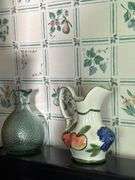 PFALTZGRAFF UTENSIL HOLDER, SALT AND PEPPER SHAKERS, MINI OIL PITCHERS, MAGNETS, LITTLE WALL DECOR, 